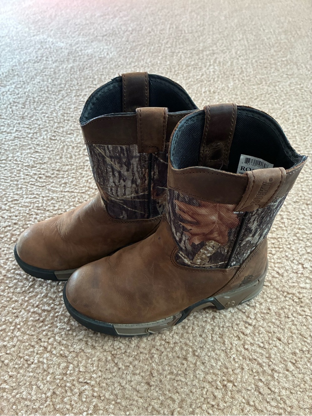 Rocky Brown and Camo Kids Pull-On Boots